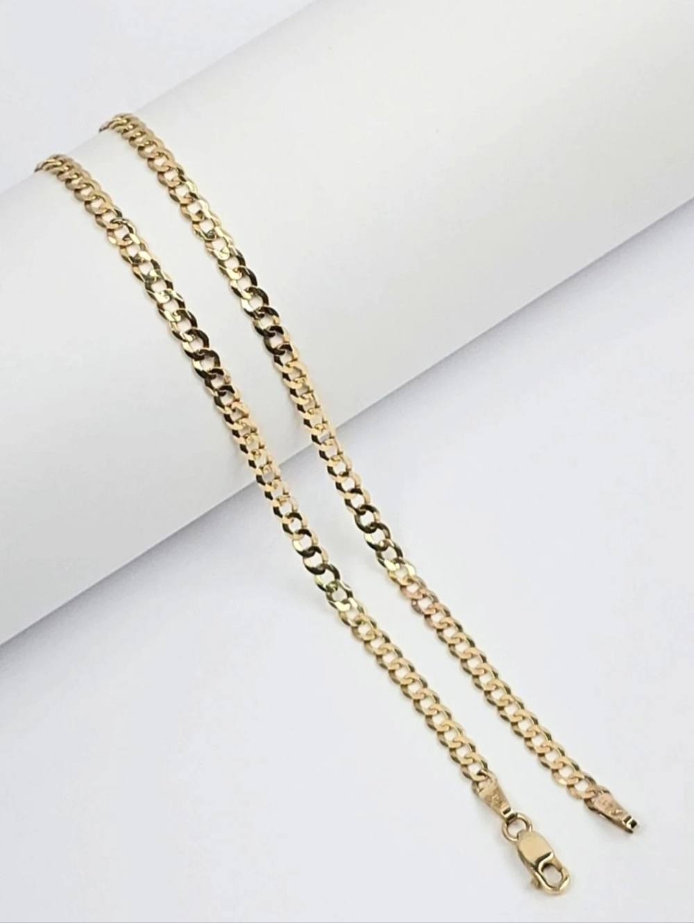 10K Solid Gold Cuban Link Chain Necklace 60cm 2mm 6g Genuine Italian Gold Used